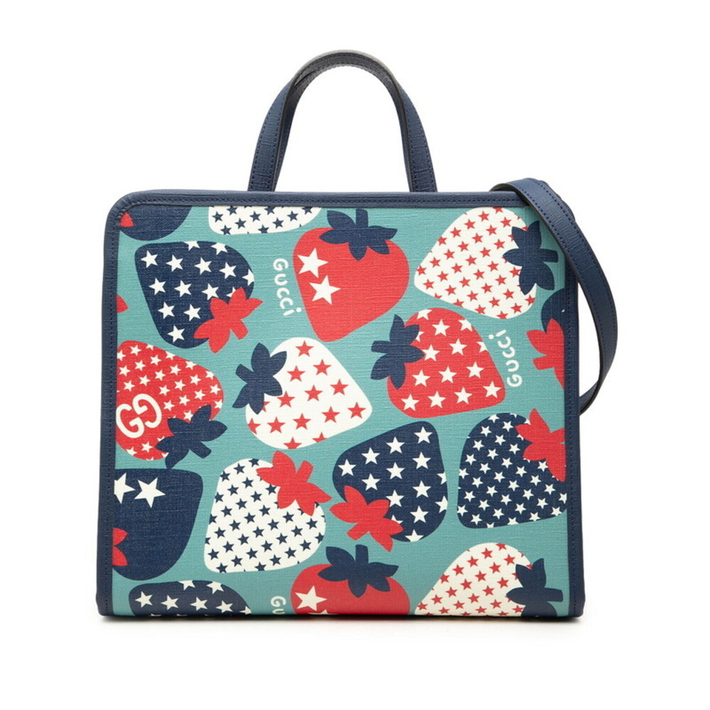 Gucci Children's Strawberry Star Handbag Shoulder Bag 630542 Blue Multicolor ...